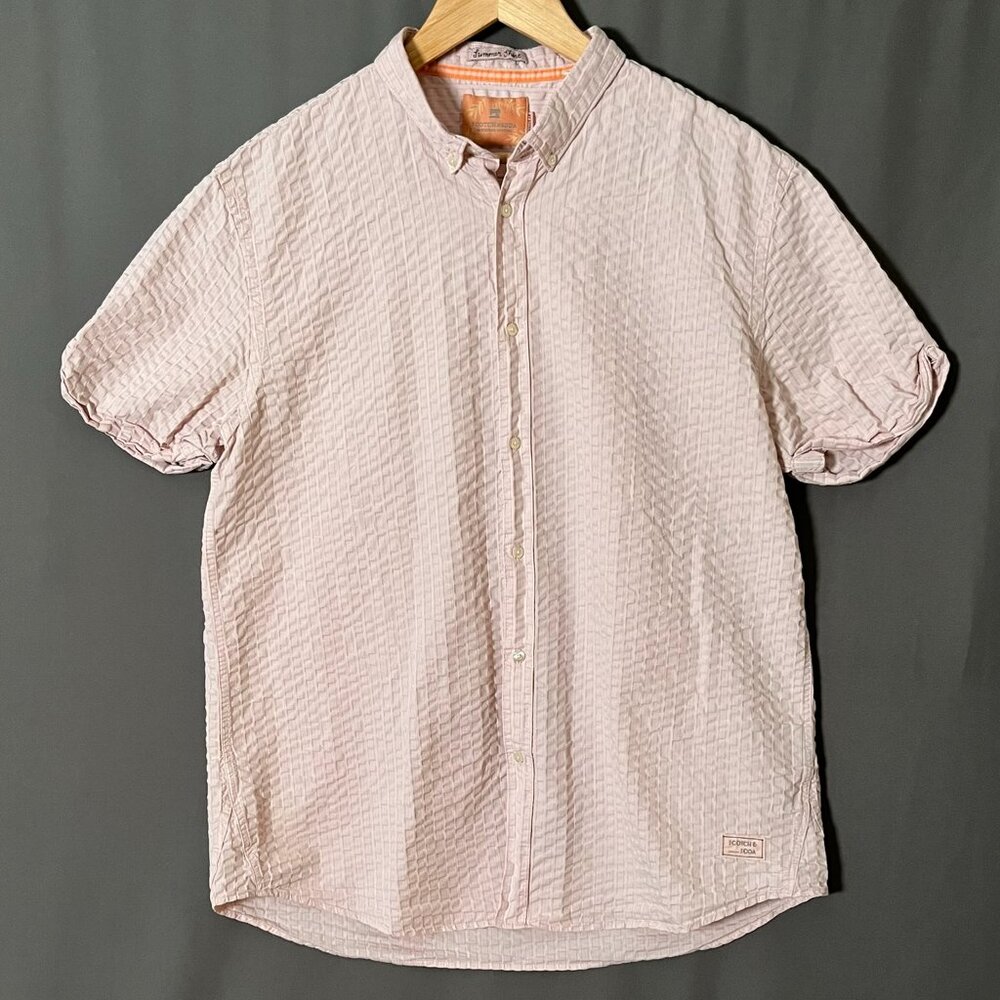 Scotch & Soda Women's XXL Pink SUMMER SHIRT Short Sleeve Button Up